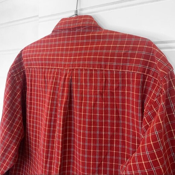 FILA SPORT THE COLLECTION RED FRONT POCKET PLAID BUTTON  DOWN COTTON MEN LARGE - Picture 8 of 12